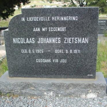 ZIETSMAN Nicolaas Johannes 1925-1971