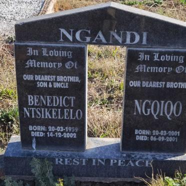 NGANDI Benedict Ntsikelelo 1959-2002 :: NGANDI Ngqiqo 2001-2001
