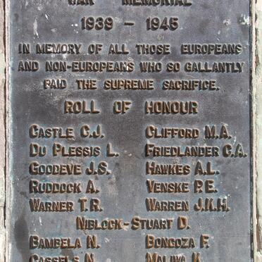 Eastern Cape, DUTYWA, War Memorial