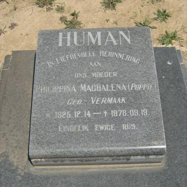 HUMAN Philippina Magdalena nee VERMAAK 1925-1978