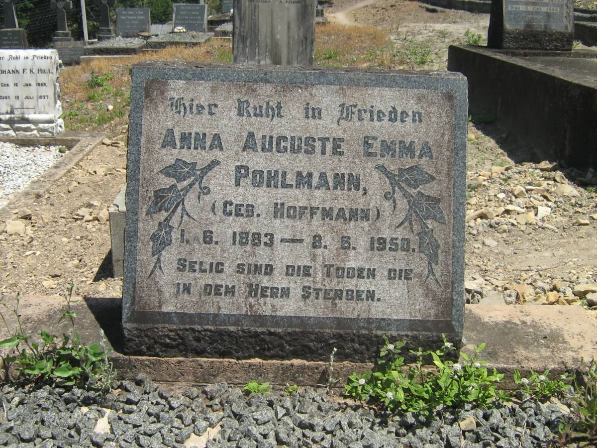 POHLMANN Anna Auguste Emma nee HOFFMANN 1883-1950