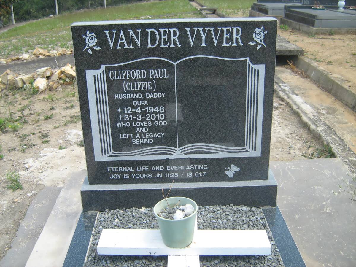 VYVER Clifford Paul, van der 1948-2010