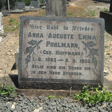 POHLMANN Anna Auguste Emma nee HOFFMANN 1883-1950