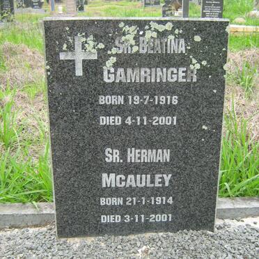 GAMRINGER Beatina 1916-2001 :: McAULEY Herman 1914-2001