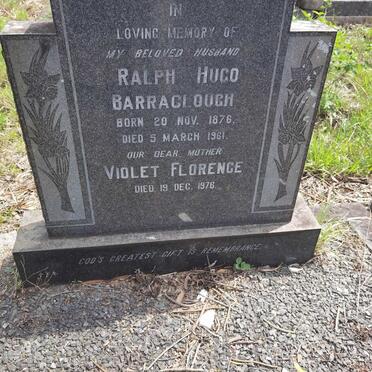 BARRACLOUGH Ralph Hugo 1876-1961 & Violet Florence -1976