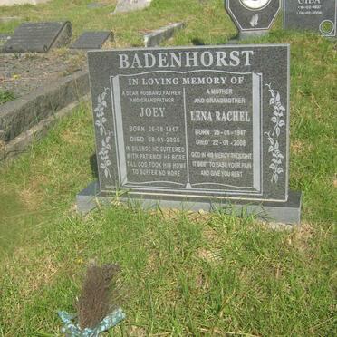 BADENHORST Joey 1947-2006 &amp; Lena Rachel 1947-2008