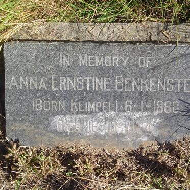 BENKENSTEIN Anna Ernstine nee KLIMPEL 1888-1964