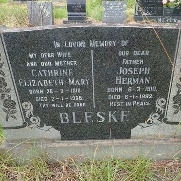 BLESKE Joseph Herman 1910-1982 &amp; Cathrine Elizabeth Mary 1916-1969