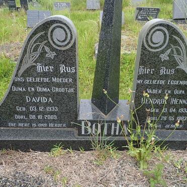 BOTHA Hendrik 1932-1983 &amp; Davida 1933-2009