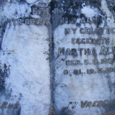 BOTHA Martha Alida 1924-1949