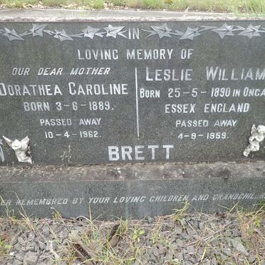 BRETT Leslie Williams 1890-1959 &amp; Dorathea Caroline 1889-1962