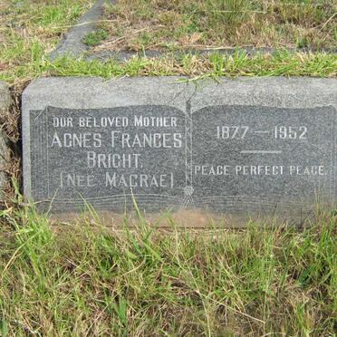 BRIGHT Agnes Frances nee MACRAE 1877-1952