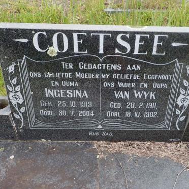 COETSEE Van Wyk 1911-1982 &amp; Ingesina 1919-2004