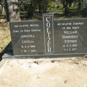 COETZER William Humphries Stephen 1905-1977 &amp; Jensiena Cecelia 1909-2005