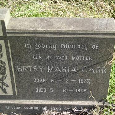 CARR Betsy Maria 1877-1965