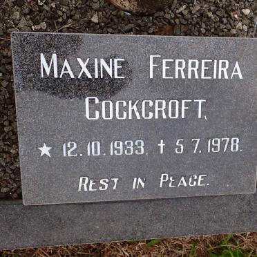 COCKROFT Maxine Ferreira 1933-1978