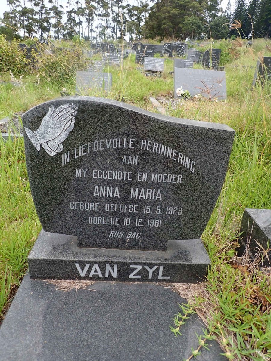 ZYL Frederick Jacobus, van 1924-1982 &amp; Anna Maria OELOFSE 1923-1981