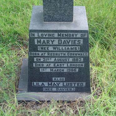 DAVIES Mary nee WILLIAMS 1883-1966 :: LUSTED Lila May nee DAVIES