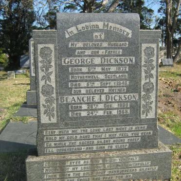 DICKSON George 1872-1946 &amp; Blanche 1880-1968