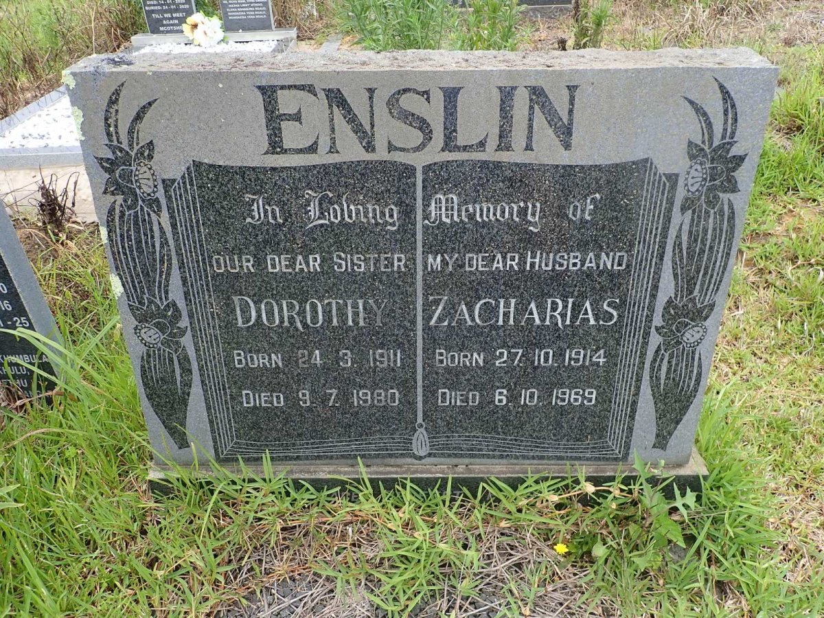 ENSLIN Zacharias 1914-1969 &amp; Dorothy 1911-1980
