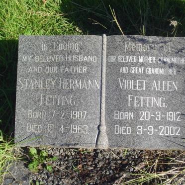 FETTING Stanley Hermann 1907-1963 &amp; Violet Allen 1912-2002