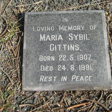 GITTINS Maria Sybil 1907-1991