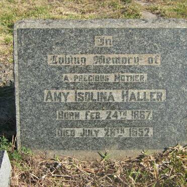HALLER Amy Isolina 1867-1952
