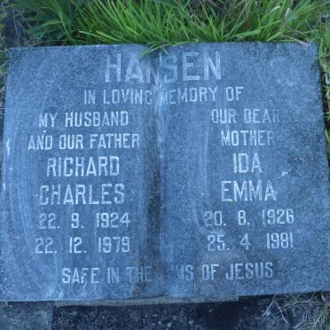 HANSEN Richard Charles 1924-1979 &amp; Ida Emma 1926-1981