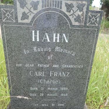 HAHN Carl Franz 1899-1959