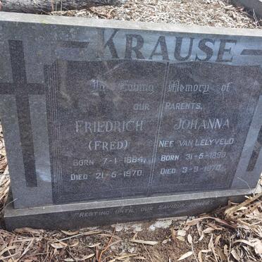 KRAUSE Friedrich 1884-1970 & Johanna VAN LELYVELD 1890-1970