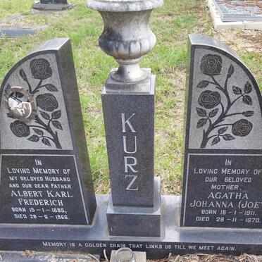 KRUZ Albert Karl Frederich 1895-1966 & Agatha Johanna 1911-1970