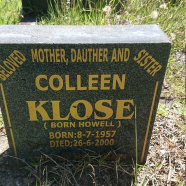 KLOSE Colleen nee HOWELL 1957-2000