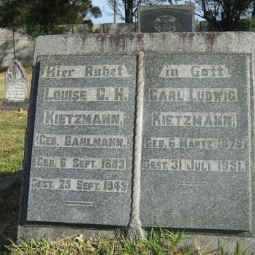 KIETZMANN Carl Ludwig 1876-1951 &amp; Louise C.H. BAHLMANN 1883-1945