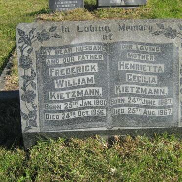 KIETZMANN Frederick William 1880-1956 &amp; Henrietta Cecilia 1887-1967