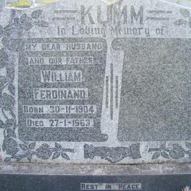 KUMM William Ferdinand 1904-1963