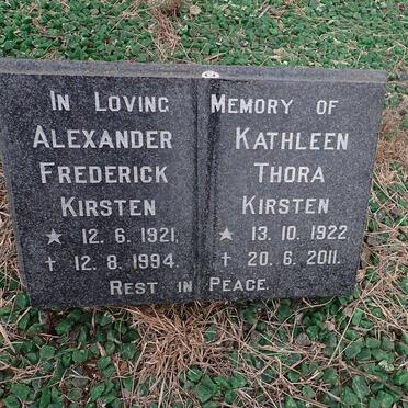KIRSTEN Alexander Frederick 1921-1994 &amp; Kathleen Thora 1922-2011