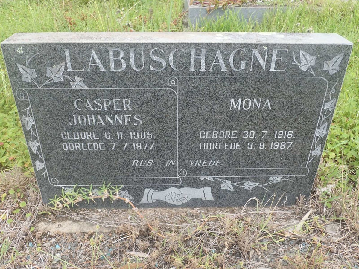 LABUSCHAGNE Casper Johannes 1905-1977 &amp; Mona 1916-1987