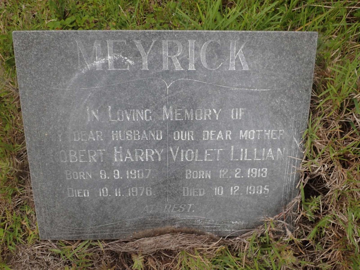 MEYRICK Robert Harry 1907-1976 &amp; Violet Lillian 1913-1995