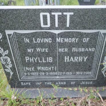 OTT Harry 1915-2004 &amp; Phyllis WRIGHT 1923-1998