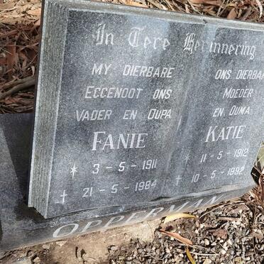 OPPERMAN Fanie 1911-1984 & Katie 1912-1992