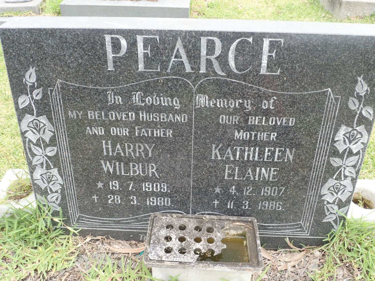 PEARCE Harry Wilbur 1909-1980 &amp; Kathleen Elaine 1907-1986