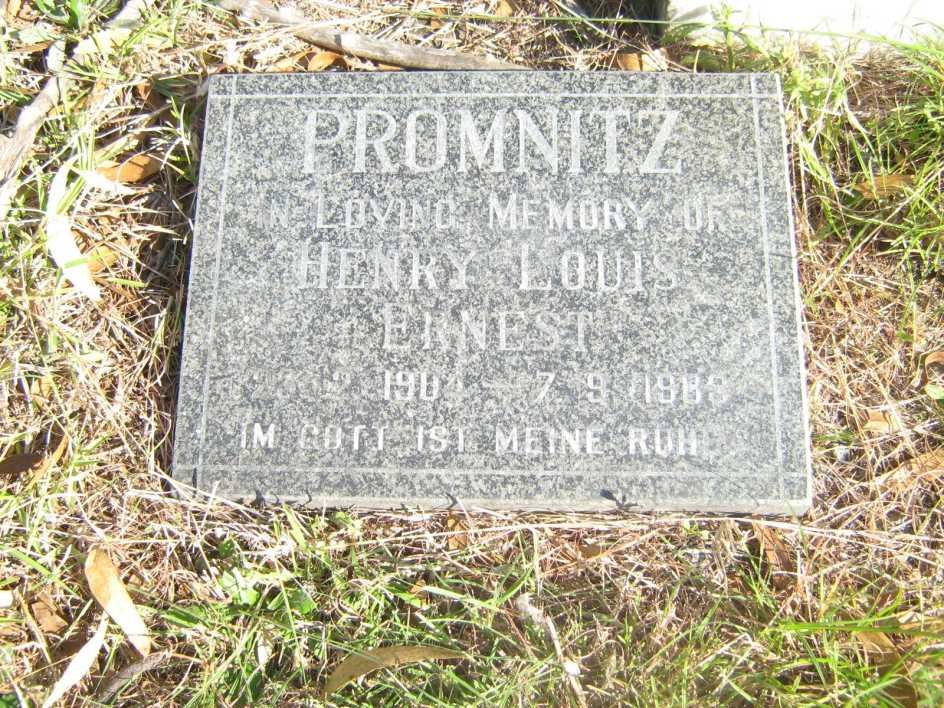 PROMNITZ Henry Louis Ernest 1904-1989