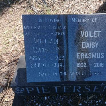 PIETERSEN William Charles 1923-1984 &amp; Violet Daisy ERASMUS 1932-2019