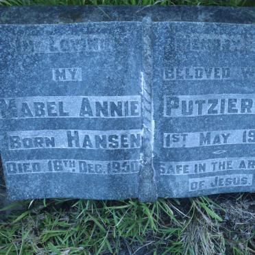 PUTZIER Mabel Annie nee HANSEN 1927-1950