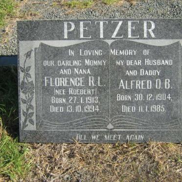 PETZER Alfred O.B. 1904-1985 &amp; Florence R.L. ROBERT 1913-1994