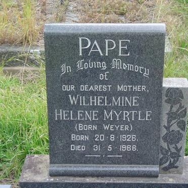 PAPE Wilhelmine Helene Myrtle nee WEYER 1926-1966