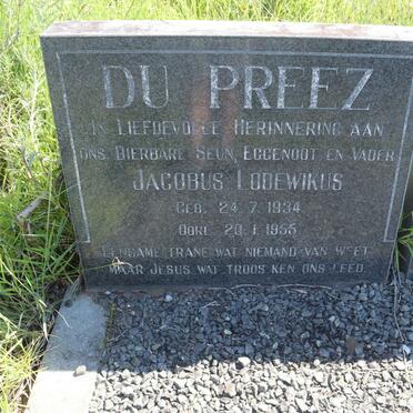 PREEZ Jacobus Lodewikus, du 1934-1955