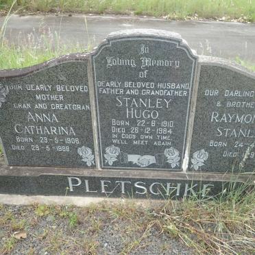 PLETSCHKE Stanley Hugo 1910-1984 &amp; Anna Catharina 1906-1988 :: PLETSCHKE Raymond Stanley 1889-1959