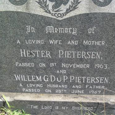 PIETERSEN Willem G. du P. -1967 &amp; Hester -1963