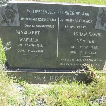 ROOYEN Johan Dawid Venter, van 1920-1964 &amp; Margaret Isabella 1918-2012